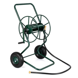 Heavy Duty Garden Hose Reel Cart Holds up to 300 FT of 5/8" Hose-Green