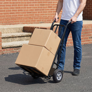 Heavy Duty Hand Truck Dolly with Dual Foldable Nose Plates-Black