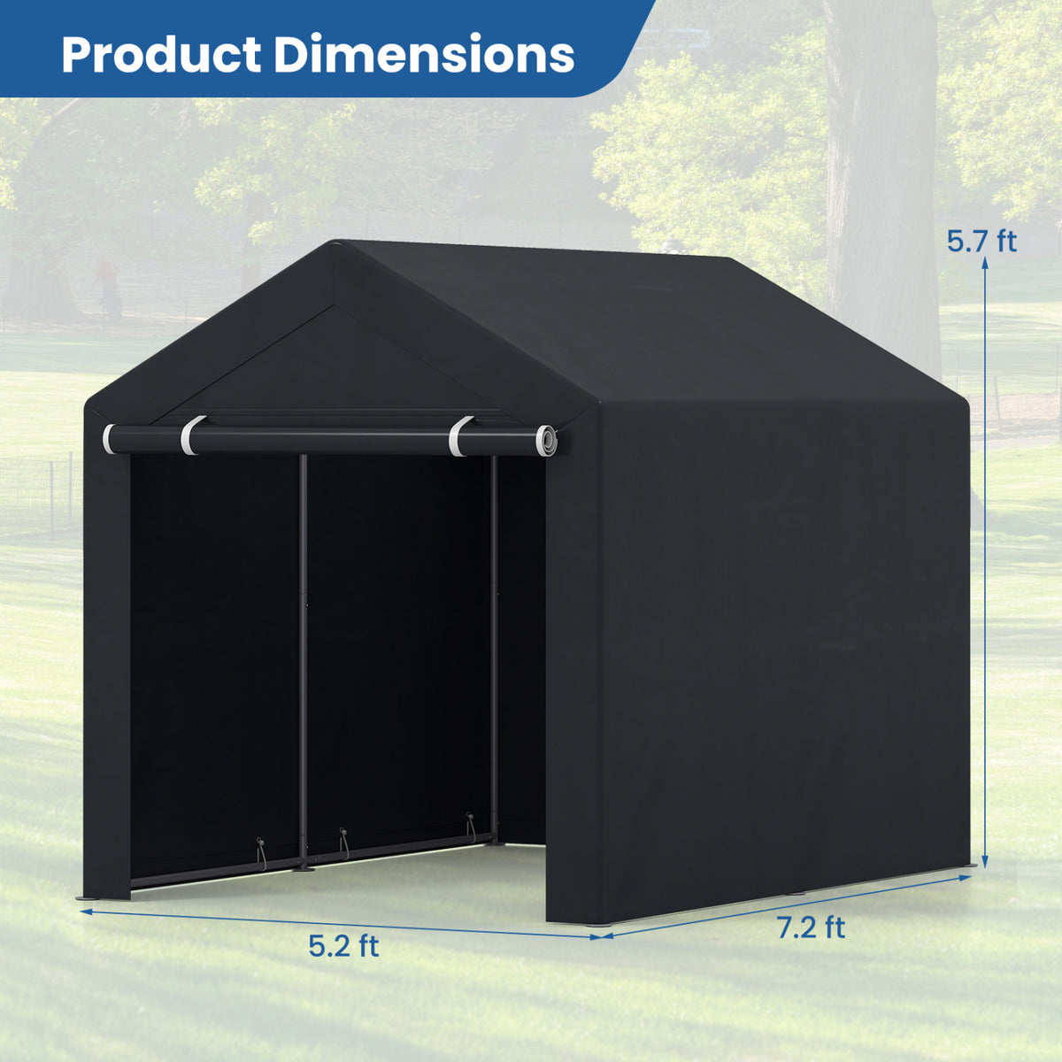 Heavy-Duty Portable Storage Shed with Roll-up Zipper Door-L