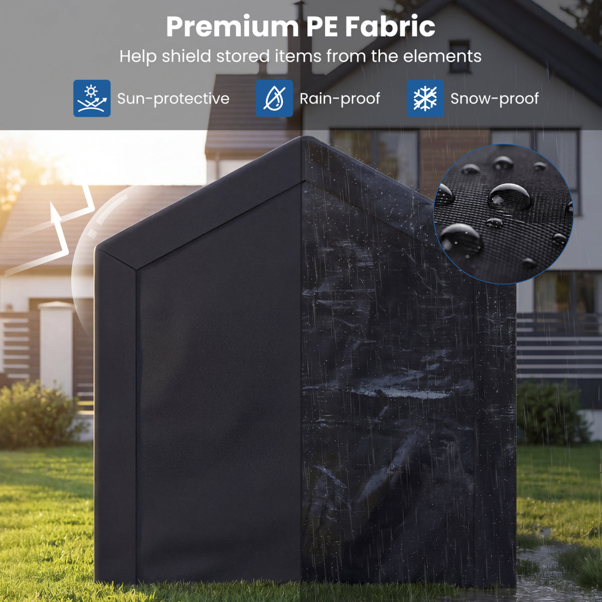 Heavy-Duty Portable Storage Shed with Roll-up Zipper Door-L
