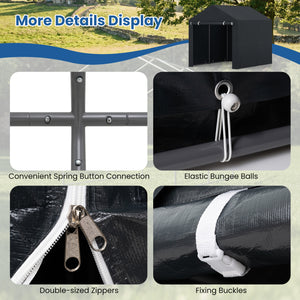 Heavy-Duty Portable Storage Shed with Roll-up Zipper Door-L