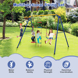 4-in-1 660 lbs Heavy Duty Swing Set for Kids Aged 3-9 Years Old-Yellow
