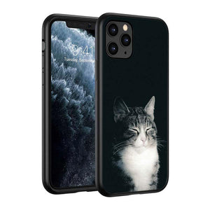 Black Big Eye Cat Cover Phone Case For iPhone 14 13 12 11 Pro Max Mini XS Max X XR Silicone Black Anti-Fingerprint Anti-Fall Clear Soft Anti-Yellow Cover Silicone Case