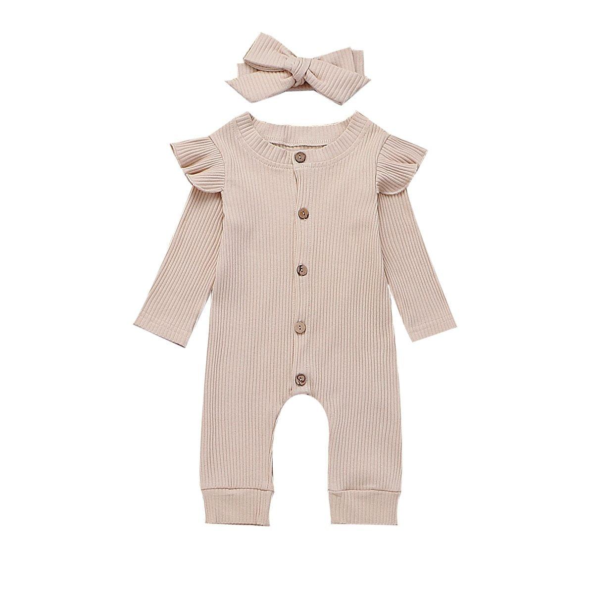 Baby Girl Boy Cotton Clothes Knitted Romper Jumpsuit With Bow In Classic Style For Girls Baby