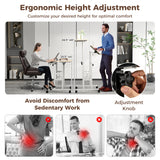 Height-adjustable Mobile Standing Desk with Split Top and Adjustable Angle-Natural