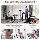 Height-adjustable Mobile Standing Desk with Split Top and Adjustable Angle-Natural