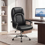 Height Adjustable Big and Tall Office Chair Computer Desk Chair with Metal Base-Black