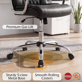 Height Adjustable Big and Tall Office Chair Computer Desk Chair with Metal Base-Black