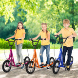 Height Adjustable Kid Kick Scooter with 12 Inch Air Filled Wheel-Navy