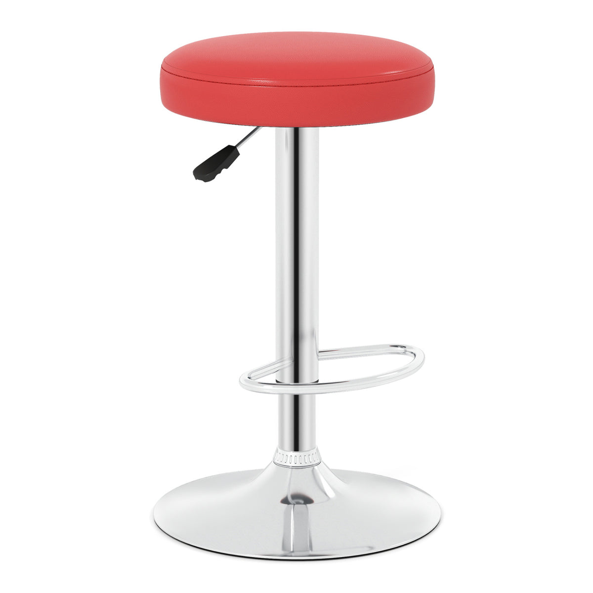 Height-adjustable Bar Stool with 360Â° Swivel for Kitchen & Dining-Red