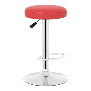 Height-adjustable Bar Stool with 360Â° Swivel for Kitchen & Dining-Red