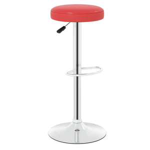 Height-adjustable Bar Stool with 360Â° Swivel for Kitchen & Dining-Red