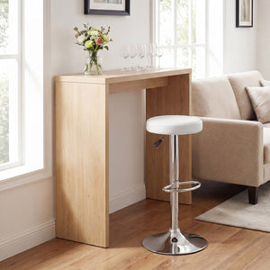 Height-adjustable Bar Stool with 360Â° Swivel for Kitchen & Dining-White