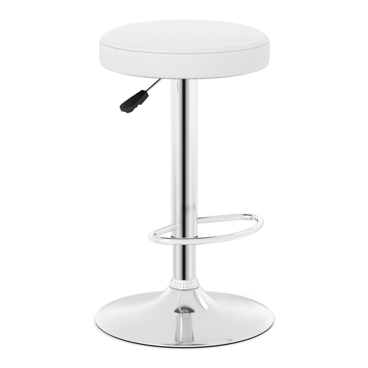 Height-adjustable Bar Stool with 360Â° Swivel for Kitchen & Dining-White