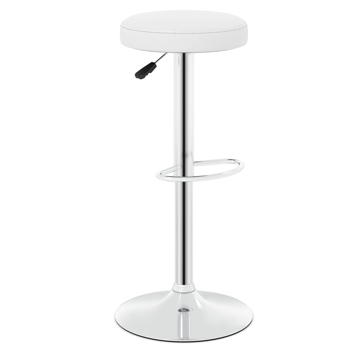 Height-adjustable Bar Stool with 360Â° Swivel for Kitchen & Dining-White