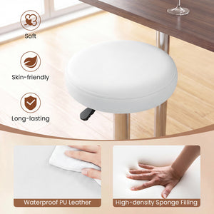 Height-adjustable Bar Stool with 360Â° Swivel for Kitchen & Dining-White
