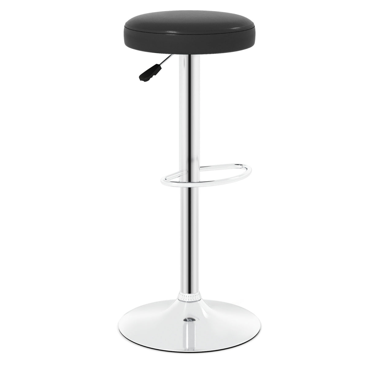 Height-adjustable Bar Stool with 360Â° Swivel for Kitchen & Dining-Black