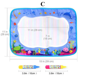 Magic Water Painting Drawing Mat & 2 Pens Doodle Board Coloring Books for Kids Children Educational Toys