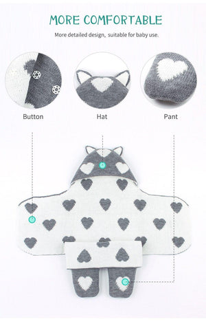 Baby Sleeping Bags Envelope Winter Warm Knitted Sleep sacks for Newborn Infant Stroller Bed Swaddle.