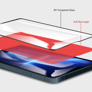 2PCS Super Glass for iphone 14 13 Pro Max screen protector best Oleophobic Coating 2.5D edge full glue cover for iPhone 14 13 mini Black Edge 9H Tempered Glass Film Case-Friendly HD Clear Screen Protector For iPhone