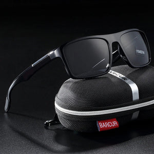 BARCURTR90 Ultralight Polarized Sunglasses for Men Vintage Square Eyewear with UV400 Protection for Summer
