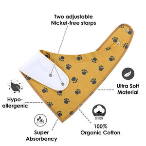 8PCS/SET Pack Baby Bandana Organic Absorbent Soft Cotton Drool Bibsfor Teething And Feeding Bib For Baby and Kids Feeding