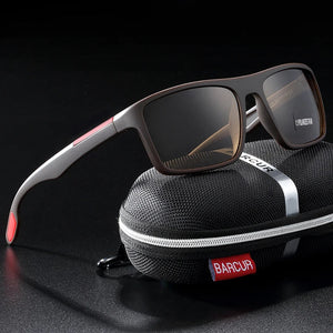 BARCURTR90 Ultralight Polarized Sunglasses for Men Vintage Square Eyewear with UV400 Protection for Summer