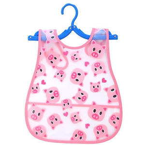 Fashion Printed Adjustable Animal Plastic Waterproof Lunch Feeding Bibs Feeding Cloth for Children In Modern Design