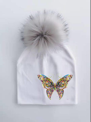 Fashion Baby Cap With Butterfly Toddlers Infant Bonnet Baby Hat For Boys and Girls Travel Hat Cap