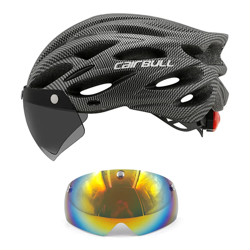 Visored Bike Helmet with LED Light