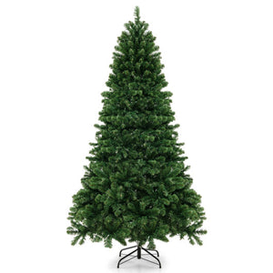 6/7/8 Feet Hinged Christmas Tree with PVC Branch Tips Warm White LED Lights-6 ft