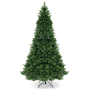 6/7/8 Feet Hinged Christmas Tree with PVC Branch Tips Warm White LED Lights-8 ft