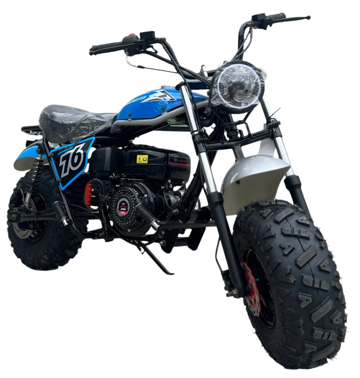 TrailMaster Hurricane 200X PRO Mini Bike, 208cc 7.5hp with Electric Start, Torque Converter, Dual Disc Brakes, Front & Rear Suspension, LED Headlight