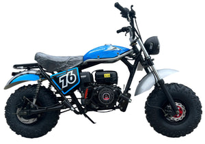TrailMaster Hurricane 200X PRO Mini Bike, 208cc 7.5hp with Electric Start, Torque Converter, Dual Disc Brakes, Front & Rear Suspension, LED Headlight