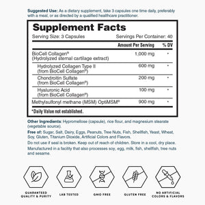 Nature's Lab Hyaluronic Acid with BioCell Collagen® & OptiMSM® - 120 Capsules