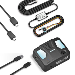 Rexing Intelligent Hardwire Kit Type-C Port for All Rexing Dash Cam Models including R4, DT2, M2 Max, R316 Series, RH2 Series, and CPDuo Multimedia Receiver