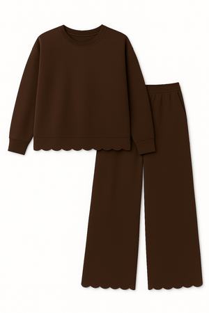 Adult Scalloped Set - Green or Brown