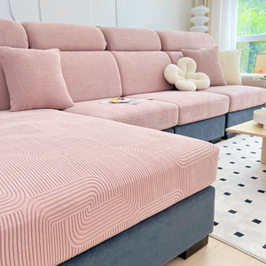 Stretch Couch Cushion Covers, Washable Chaise Lounge Sofa Slipcover, Elastic Furniture Protector for Pets, Kid