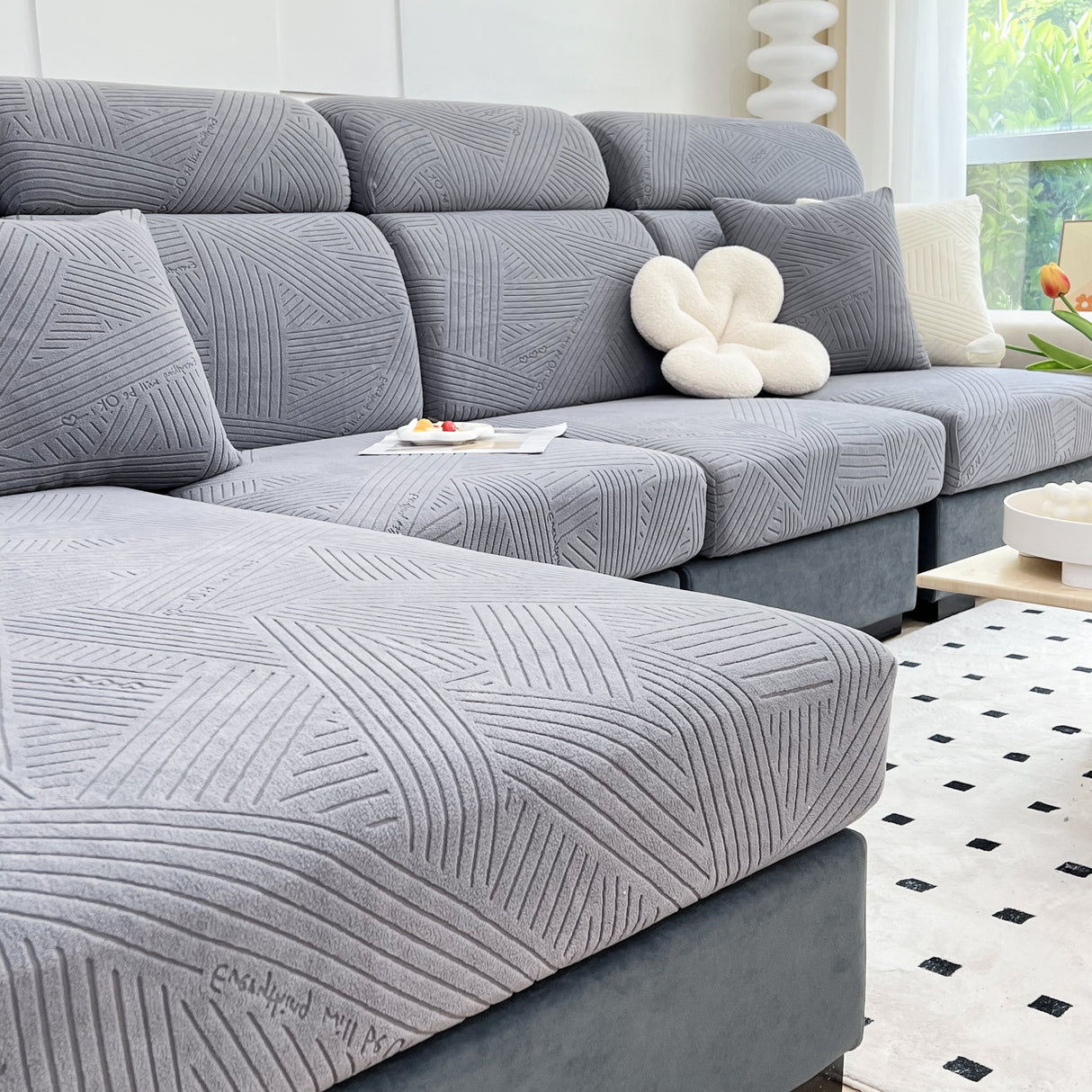 Stretch Couch Cushion Covers, Slipcovers Sofa Cushion Protector Covers, Elastic Furniture Protector for Pets, Kid