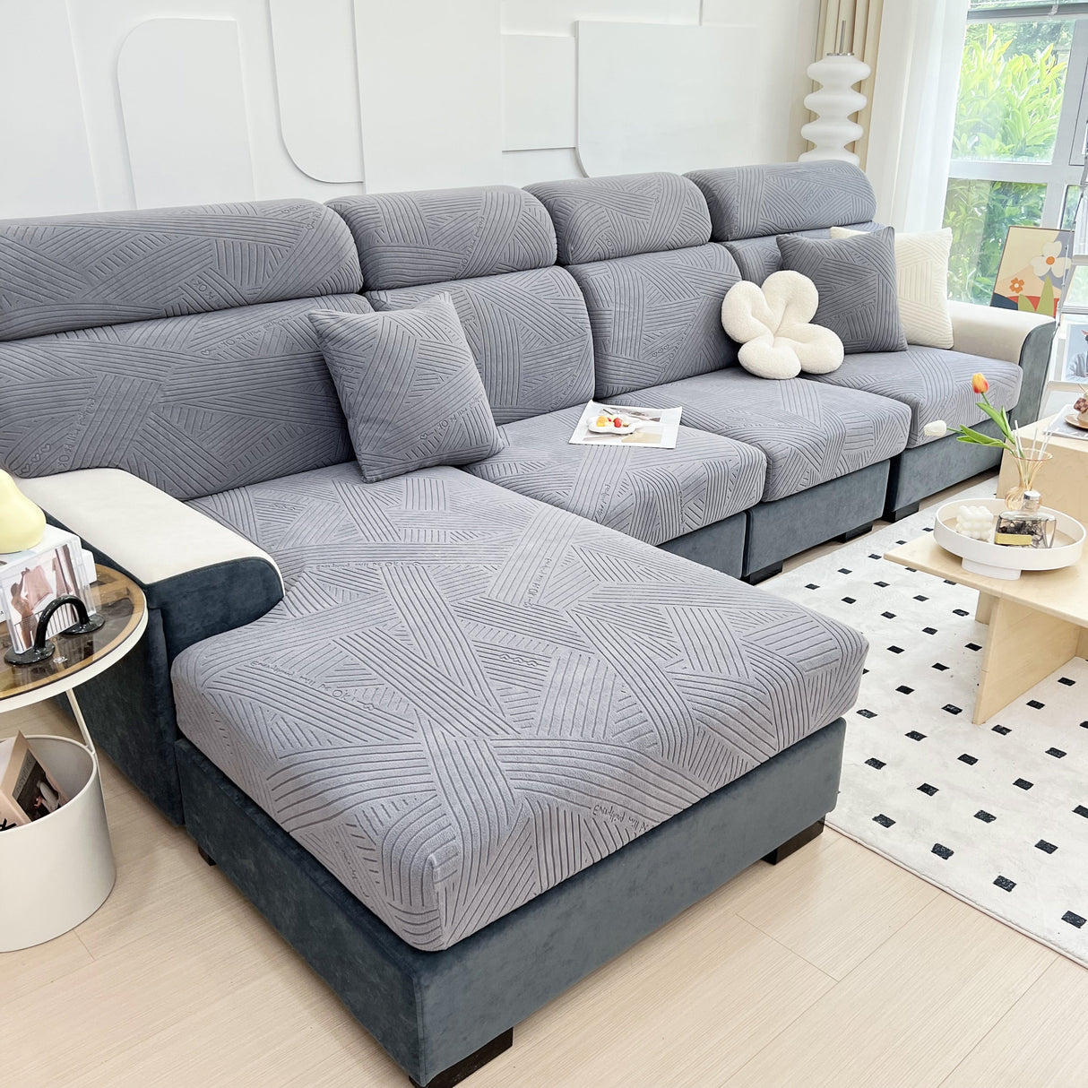 Stretch Couch Cushion Covers, Slipcovers Sofa Cushion Protector Covers, Elastic Furniture Protector for Pets, Kid