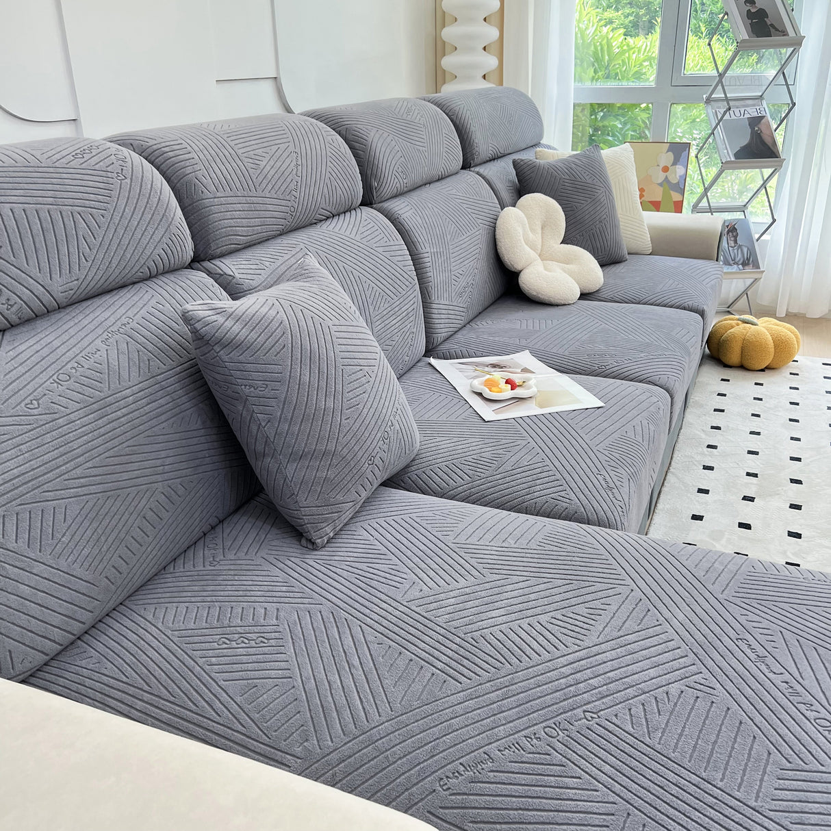 Stretch Couch Cushion Covers, Slipcovers Sofa Cushion Protector Covers, Elastic Furniture Protector for Pets, Kid