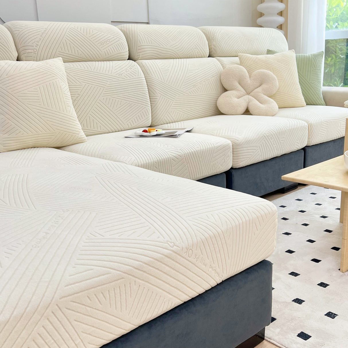 Stretch Couch Cushion Covers, Slipcovers Sofa Cushion Protector Covers, Elastic Furniture Protector for Pets, Kid