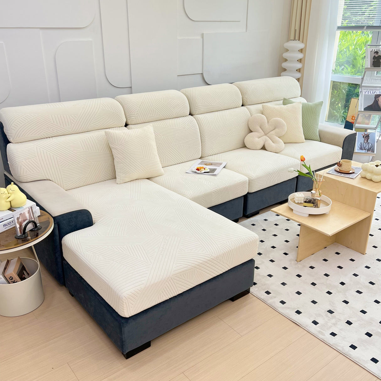 Stretch Couch Cushion Covers, Slipcovers Sofa Cushion Protector Covers, Elastic Furniture Protector for Pets, Kid