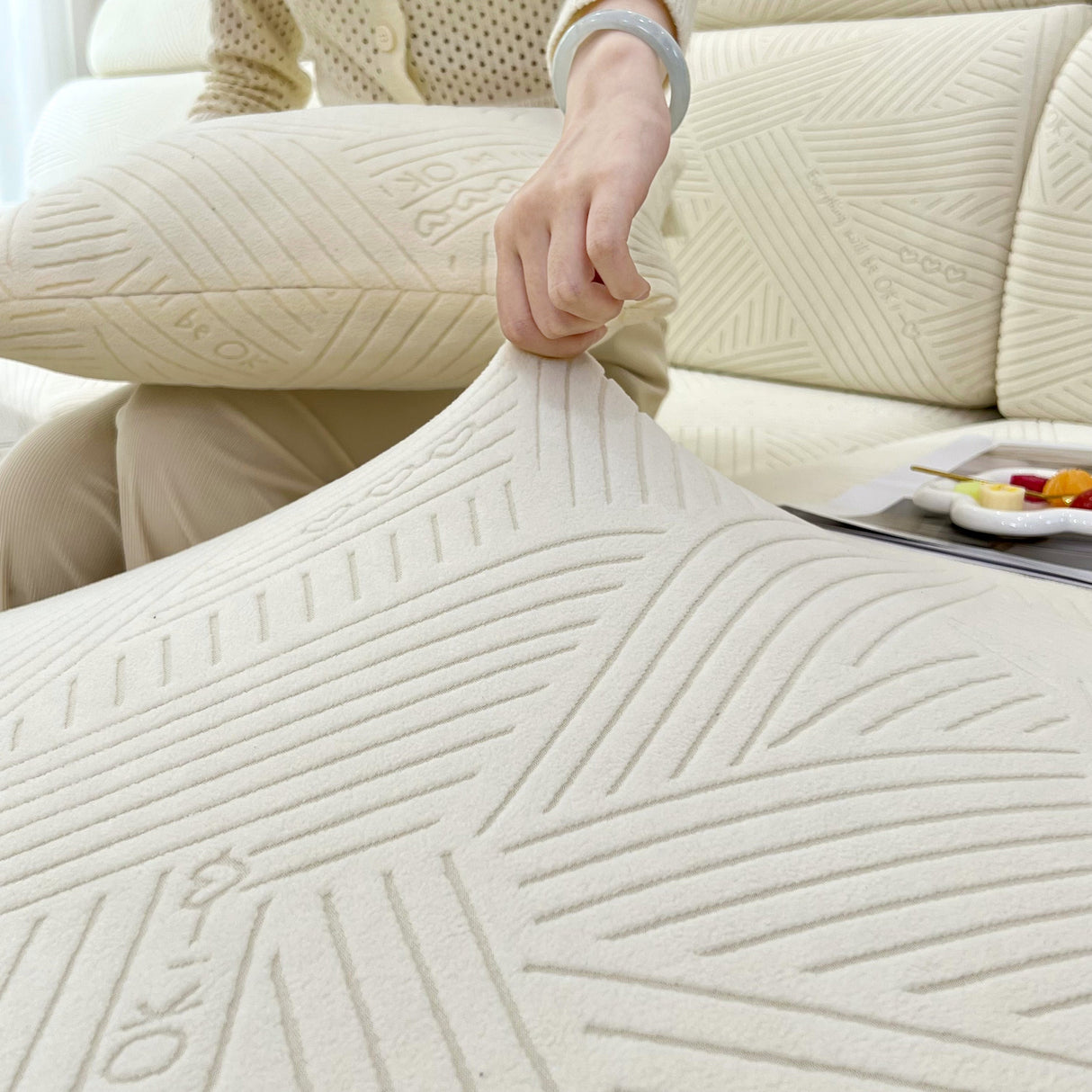 Stretch Couch Cushion Covers, Slipcovers Sofa Cushion Protector Covers, Elastic Furniture Protector for Pets, Kid