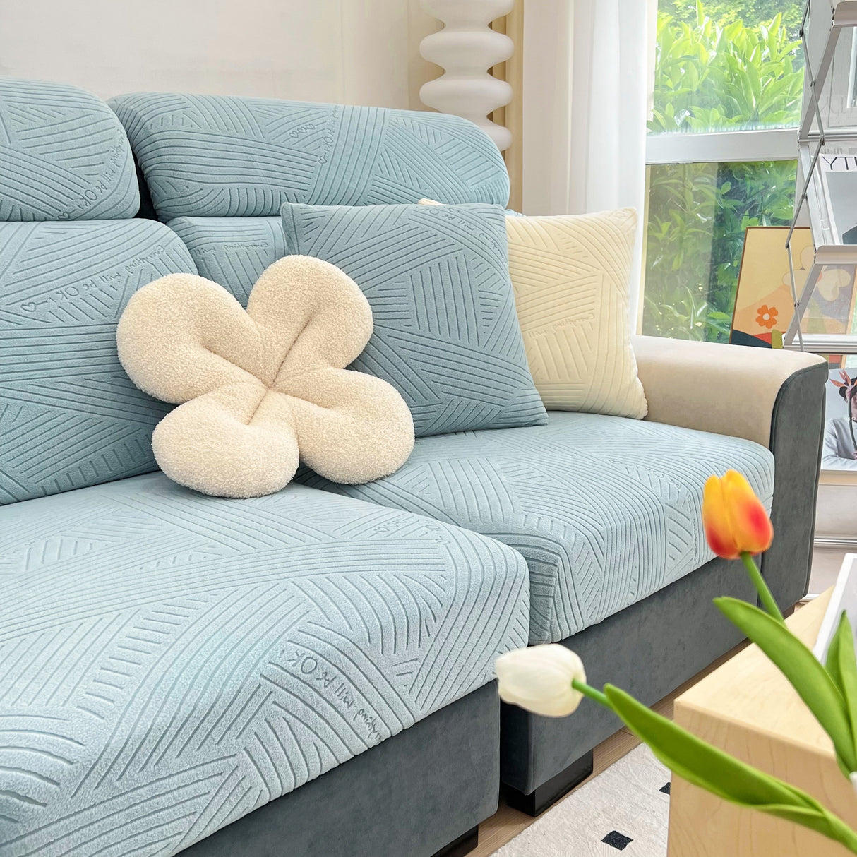 Stretch Couch Cushion Covers, Slipcovers Sofa Cushion Protector Covers, Elastic Furniture Protector for Pets, Kid