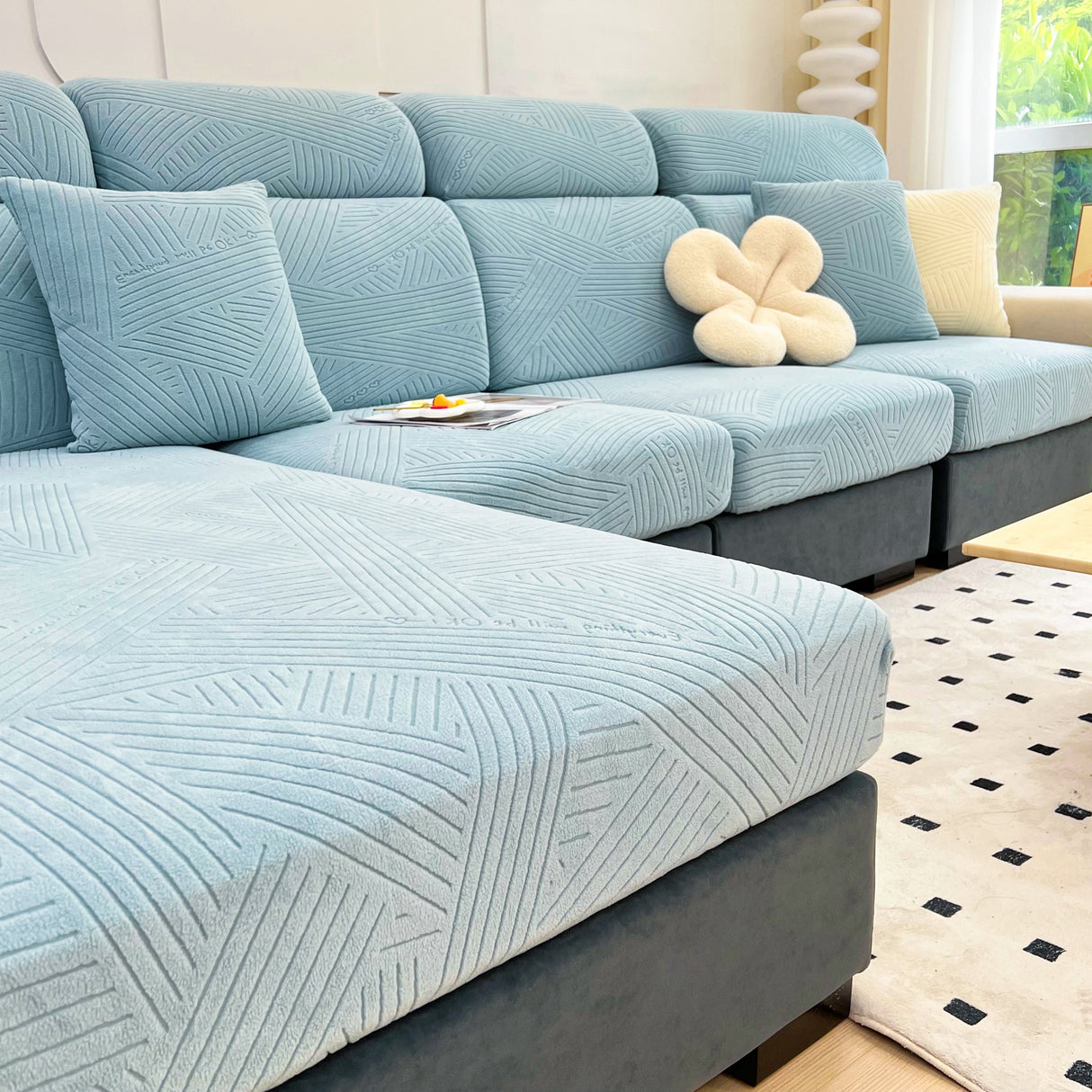 Stretch Couch Cushion Covers, Slipcovers Sofa Cushion Protector Covers, Elastic Furniture Protector for Pets, Kid