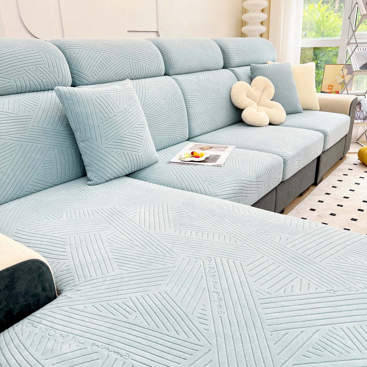 Stretch Couch Cushion Covers, Slipcovers Sofa Cushion Protector Covers, Elastic Furniture Protector for Pets, Kid