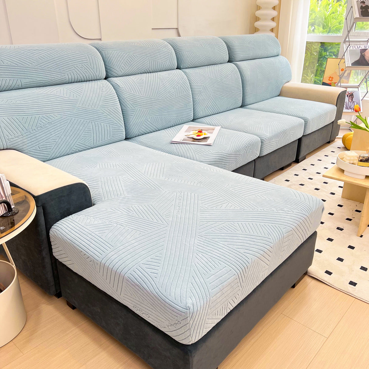 Stretch Couch Cushion Covers, Slipcovers Sofa Cushion Protector Covers, Elastic Furniture Protector for Pets, Kid