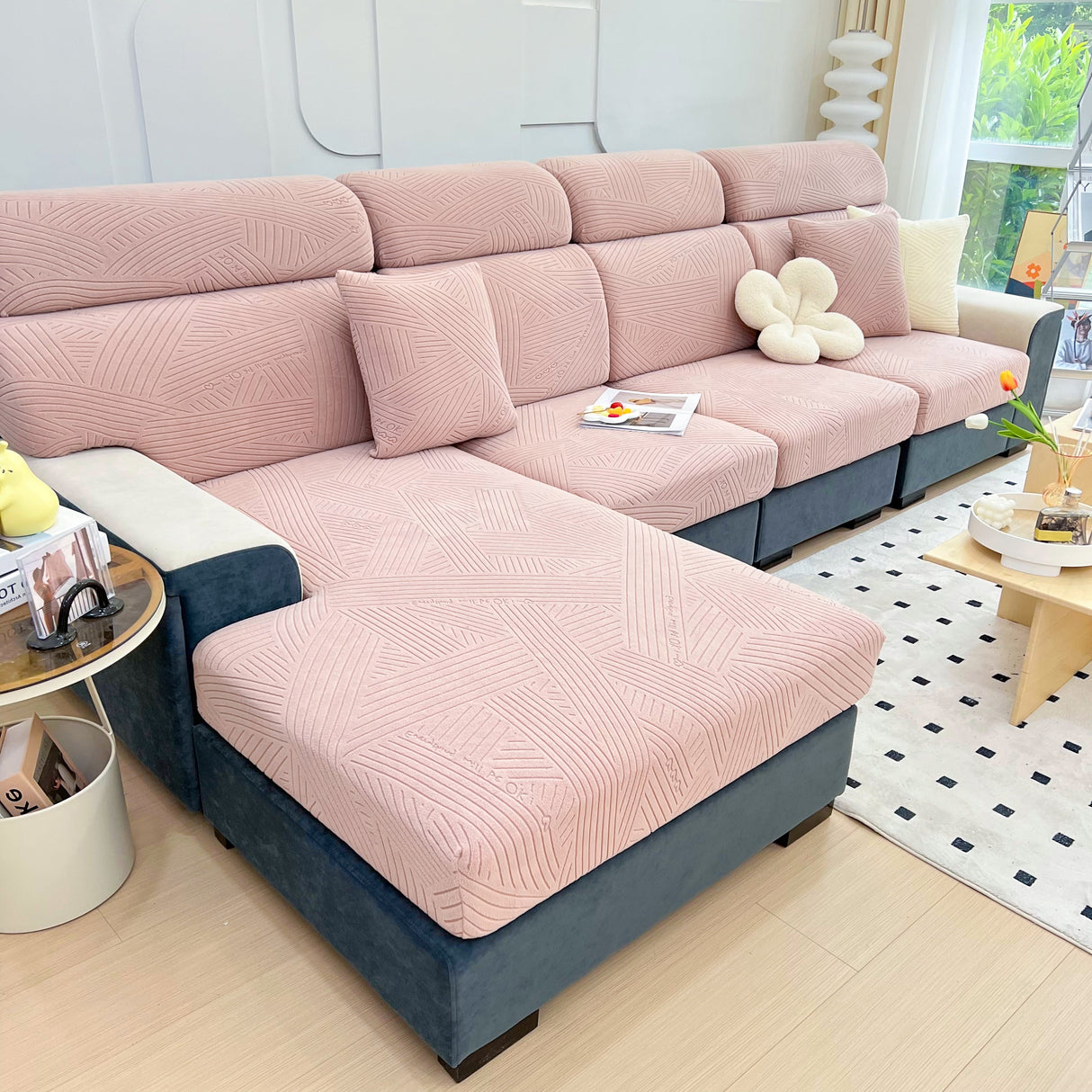 Stretch Couch Cushion Covers, Slipcovers Sofa Cushion Protector Covers, Elastic Furniture Protector for Pets, Kid