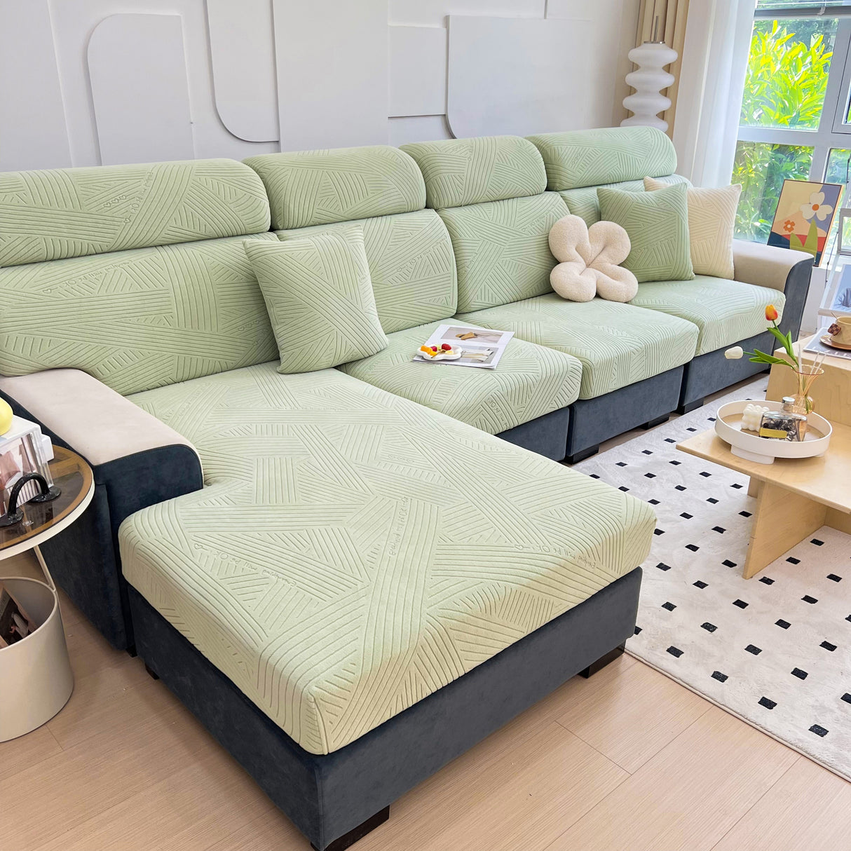 Stretch Couch Cushion Covers, Slipcovers Sofa Cushion Protector Covers, Elastic Furniture Protector for Pets, Kid